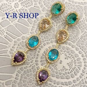  multi color stone . white topaz. Gold gorgeous earrings * lady's amethyst moruga Night topaz Cubic Zirconia 