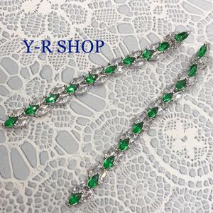  emerald . white topaz. gorgeous long earrings * lady's silver accessory color stone Cubic Zirconia new goods Y-R