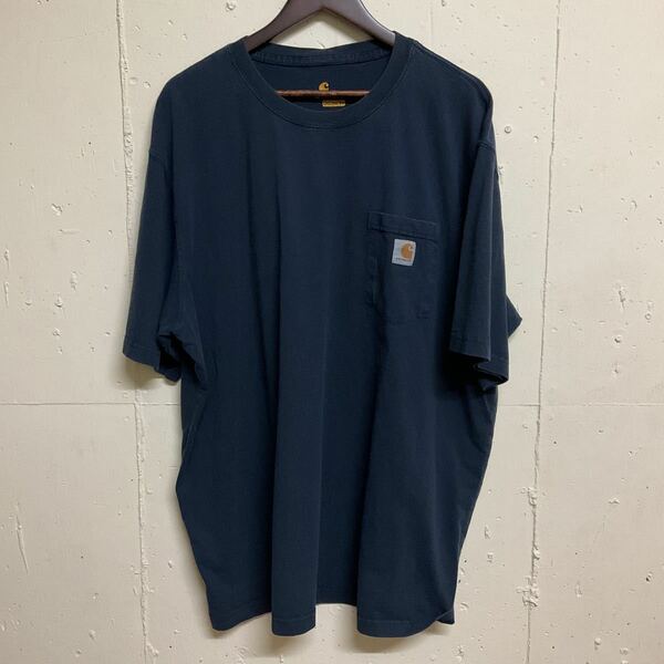 carhartt カーハート 半袖Tシャツ 半袖 Tシャツ ネイビー 古着 2XL