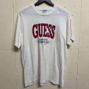 90年代 90s USA製 GUESS ゲス ロゴTシャツ 半袖 Tシャツ XL 古着