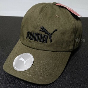 PUMA プーマ キャップ 帽子 カーキ グリーン 緑 海外モデル エッセンシャルズキャップ ユニセックス フリーサイズ