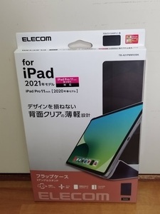 新品■ELECOM TB-A21PMWV2BK iPad Pro 11inch第3世代/手帳型/背面クリア/ソフトレザー/2アングル/ブラック