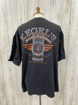 △ HARLEY-DAVIDSON ハーレーダビットソン メンズ トップス 半袖Tシャツ 黒 XLサイズ 綿100% USA製 バイク プリント モーターサイクル_画像3