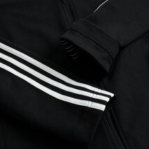 新品 アディダス トラックスーツ 上下セット L ロングシーズン adidas ジャケット パンツ 3ストライプス セットアップ フード 黒 ◆NL124A_画像4