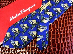 ♪今週の特売980円～♪1109♪良品【Ferragamo】フェラガモ【人物 テント 柄】ネクタイ♪