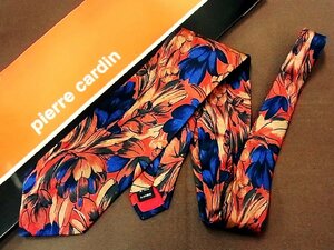 ♪26511C♪良品【花 葉っぱ 植物 柄】ピエールカルダン【pierre cardin】ネクタイ