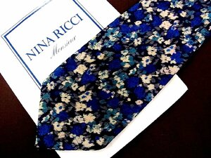 ♪26855C♪良品【花 植物 柄】ニナ リッチ【NINA RICCI】ネクタイ