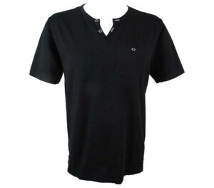 【durini】Others SSEINSE センス 夏物入荷 値下げ!!ヘンリーネックTシャツ 半袖 無地 メタルボタン インナー ビジカジ /ブラック/XL