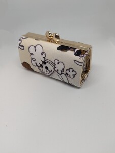 ハンドメイド★箱型がま口プードルローラライローラライ(Loralie)中身が取り出しやすい箱型がま口小物入れ
