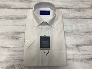 CARPENTARIA/カーペンタリア　半袖　ドレスシャツ　ワイシャツ　えり回り38　ホワイト系　DHMC45-00-87