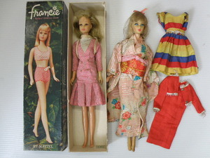 86 バービー フランシー 人形 まとめて / 当時物 ビンテージ Barbie 着物 FRANCIE マテル 着せ替え人形 古い 昔
