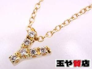  Ponte Vecchio Ponte Vecchio diamond 0.03ct alphabet Y motif necklace 750 K18YG