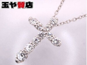  Ponte Vecchio beautiful goods Ponte Vecchio diamond 0.50ct Cross 10 character . necklace K18WG