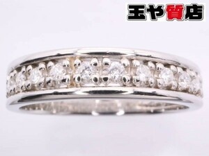 リング 14号 ダイヤ0.20ct ハーフエタニティ pt900 プラチナ