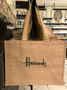 [ Harrods головной офис ограничение * серьезность . делать .... эко-сумка ] плечо .. легкий jute * обратная сторона пальто нет 