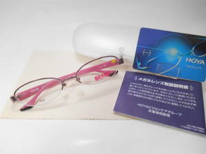 * special price *HOYA blue light cut PC lens attaching farsighted glasses * pretty for women half rim * pink series | on side Heart 