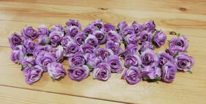 [ unused ] Mini rose rose rose a-tifi car ru flower artificial flower head only purple 50 piece Set new goods *