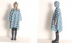 [ unused ]Danke rain cape blue stripe poncho raincoat free size new goods 