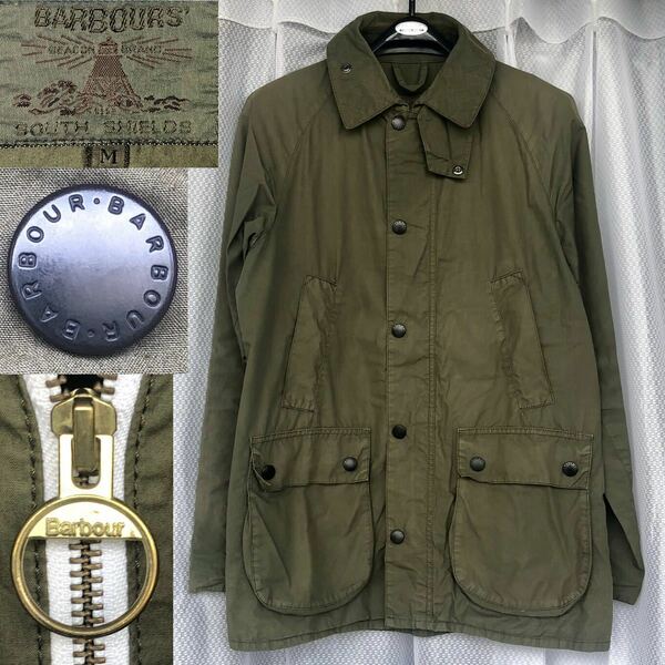 復刻 初期灯台ロゴ★Barbour / BEDALE Mセージグリーン★2012春夏 ノンワックス ビデイル バブアー/ノンオイル コットン カーキ ジャケット