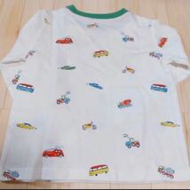 キャスキッドソン キャスキッズ 長袖 Tシャツ 9〜12ヶ月 ガレージステーション 70 Cath Kidston Cath Kids ベビー服 肩 スナップ 車 乗り物_画像2