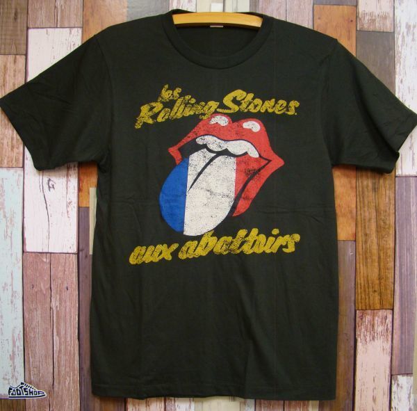 【送料無料】L★新品ローリングストーンズ★1976 PARIS★ Tシャツ★ビンテージスタイル