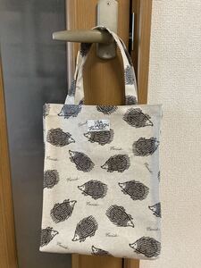 リサラーソン ハリネズミ ベージュ ラミネート トートバッグ ハンドメイド
