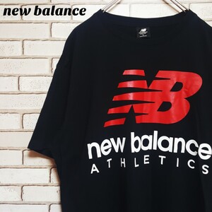 ニューバランス new balance ロゴプリントTシャツ ブラック L ビッグロゴ ビッグシルエット 日本メンズLL