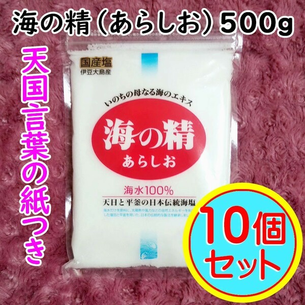 【500g×10袋】斎藤一人さんオススメの自然塩「海の精」あらしお 天国言葉の紙つき