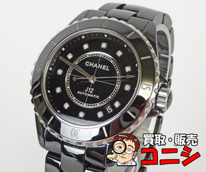 【神戸の質屋】【CHANEL/シャネル】J12 腕時計 H5702 黒 ブラック オートマチック ケース付き【送料無料】h2398b