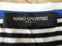 送料無料 G② NANO UNIVERSE ナノユニバース ボーダー 切替 総柄 半袖 ポケット Tシャツ S 黒 白_画像4