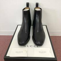 GUCCI　グッチ　レザー　サイドゴアブーツ　ブラック　箱付き　シューズ　靴　210811_画像1