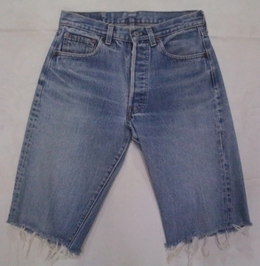 VintageOriginal Levi’s501 カットオフデニムショーツ ボタン裏558 USA製 W30相当 ハーフパンツ リーバイス ①