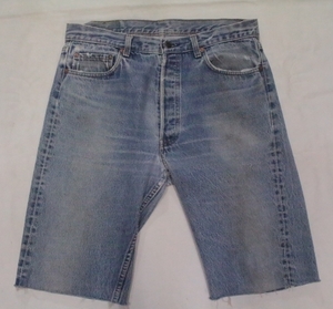 VintageOriginal Levi’s501 カットオフデニムショーツ ボタン裏524 USA製 表記W36 80’s90's ハーフパンツ リーバイス ⑤