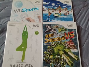 ファミコンウォーズ Wii スポーツ、Wiiフィット リゾート4本セット 動作品