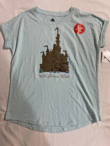 【正規品】ディズニーパーク　Tシャツ　未使用品　レディース　XL　水色　　#bi-481