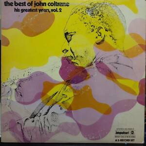 米IMPLUSEオリジ2LP ABC赤黒ラベル！John Coltrane /The Best Of His Greatest Years, Vol.2 72年 AS-9223-2 Pharoah Sanders Elvin Jones
