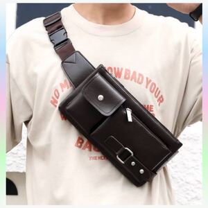 ボディバッグ ショルダーバッグ 斜めがけ ブラウン メンズ サコッシュ ワンショルダー カジュアル 斜めがけバッグ