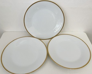Noritake ノリタケ　シンプル　ディナープレート クリスティン　金の縁　大皿　3枚セット：D497