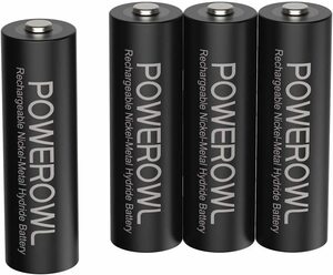 Powerowl単3形充電式ニッケル水素電池4個パック PSE安全認証 自然放電抑制 環境保護(2800mAh、?1200回循環使