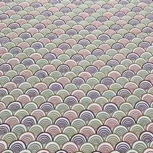 ★着物ハギレ 青海波 クリーム半身頃★ 149 はぎれ