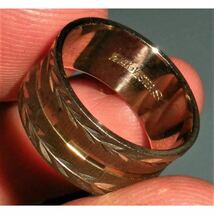 超希少!ANTIQUE 1930’s 14K GOLD & SILVER BAND RING ENGRAVED DESIGNS USAアンティーク14金ゴールドシルバーエングレイブリング11.5号_画像3