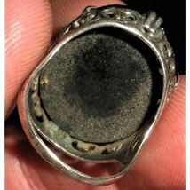 超希少!ANTIQUE c. 1940 ONYX STERLING SILVER ART DECO RING RING MADE IN USAアンティークアートデコオニキスシルバーリング12.5号 _画像5