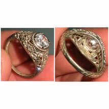 超希少!!VTG 1930’s ART DECO DESIGN SILVER ENGAGEMENT WEDDING BAND RING USA NAVAJOビンテージアートデコデザインシルバーリング12.5号_画像7