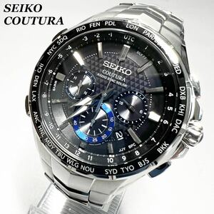 【定価8.3万円】SEIKO/セイコー 上級コーチュラ SSG009 ワールドタイム 電波ソーラー メンズ腕時計