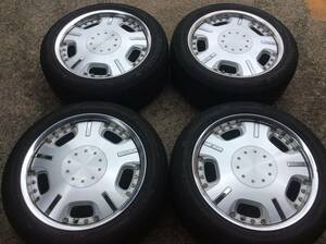 M5354 RAYS VOLK PRESTIGE ダイアム ディッシュ 18インチ 8J +33 ＆225/50R18 夏タイヤ 4本 カスタムハイエース 200系に！