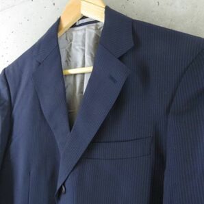 010c19◆イタリア製◆Zegna エルメネジルドゼニア ストラップ柄 3ボタン シングルジャケット/ブレザー/テーラード/トラッド/ビジネスの画像2