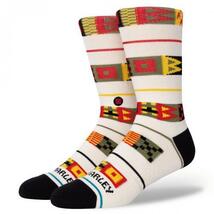 STANCE BOB STRIPE サイズL CANVAS BOB MARLEY ボブ・マーリー コラボコレクション クルー ソックス 靴下_画像1