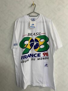 未使用品 FRANCE 98 BRASIL Tシャツ サイズM 1998 FIFAワールドカップ フランス開催 ブラジル ビンテージ 90s 希少