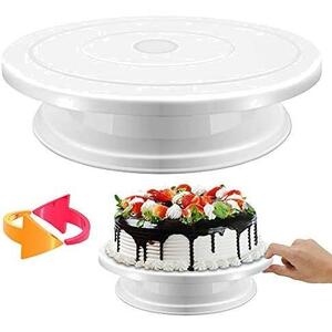 ホワイト SOEKAVIA ケーキ回転台 ケーキ装飾台 ケーキ作り用 ターンテーブル ベーキング ツール デコレーション用 ケーキスタ