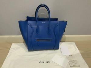 セリーヌ CELINE 中古ラゲージ ミニショッパー バッグ ハンドバッグ トートバッグ・ブルー